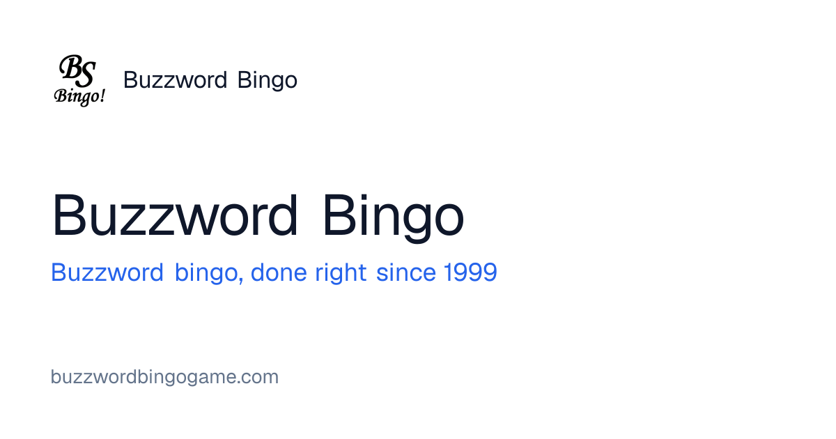 Buzzword Bingo