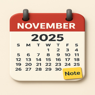 November 2025 Calendar Printable